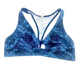 PINK by Victoria’s Secret blue animal print twisted back bra